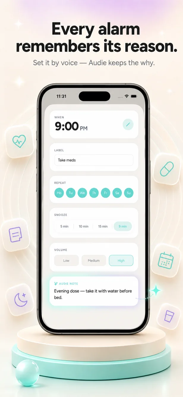 Audie: AI Voice Alarm Clock